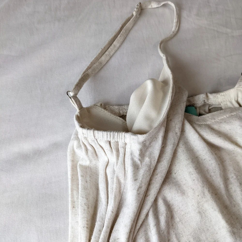 Judith March Linen Blend Spaghetti Strap Romper Tassel Hemline Small - Picture 11 of 11